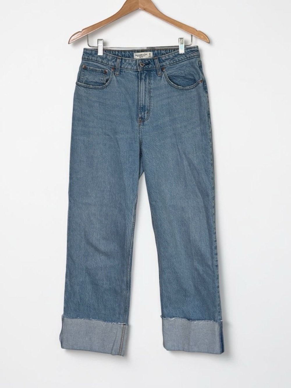 Abercrombie Curve Love High Rise 90s Relaxed Cuffed Jeans 29/8 Regular